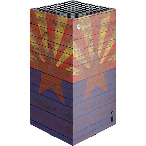 Arizona Flag Dark Wood XBox Series X Digital Edition Console Skin